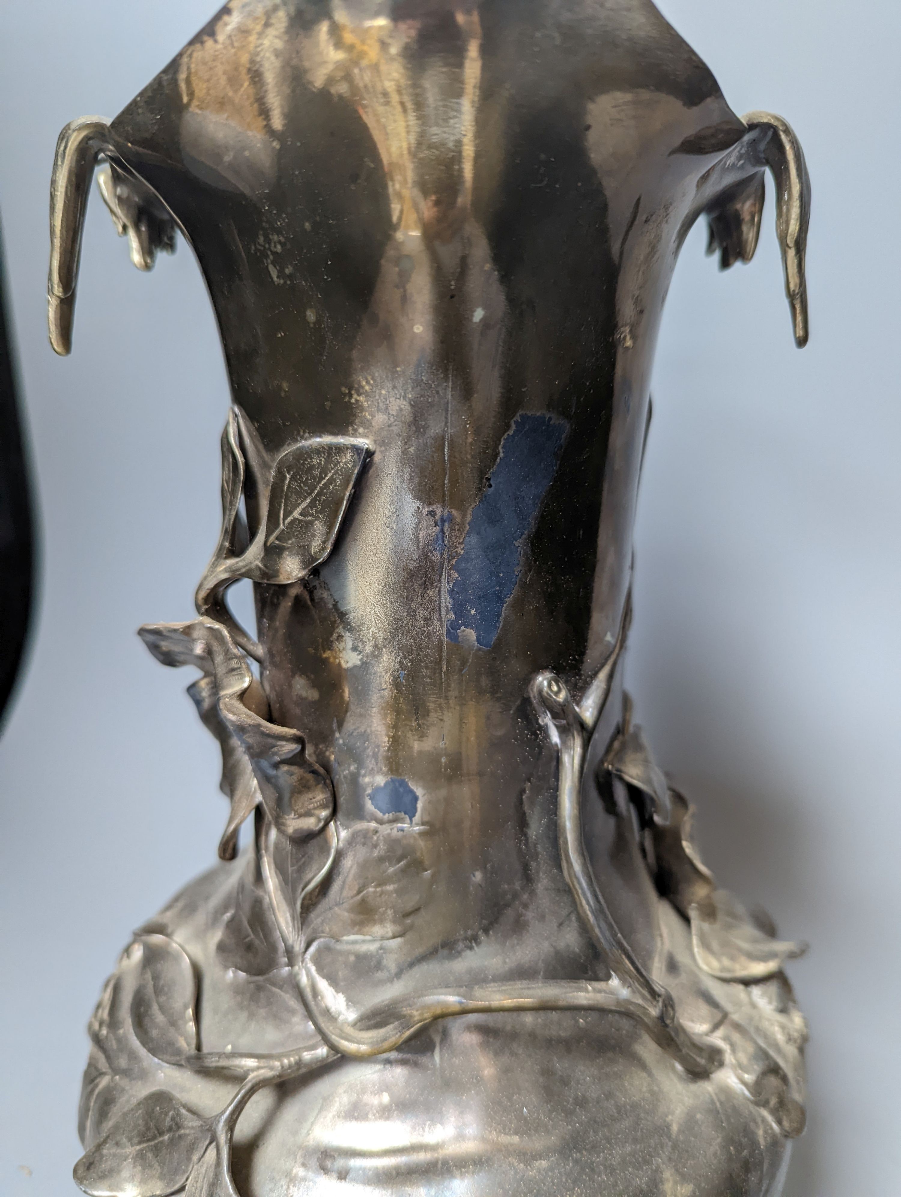 A WMF Jugendstil silver plated figural jug 36cm